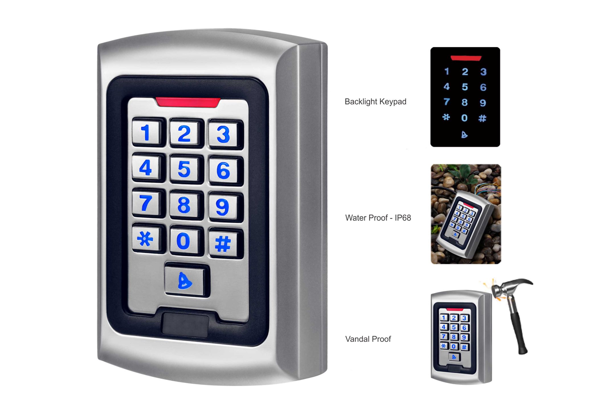 Standalone or Networked Access Control Keypad 30DT